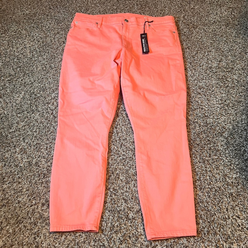 Gap 1969 Always‎ Skinny Crop Jeans Coral Pink Size 33s NWT Denim Pants